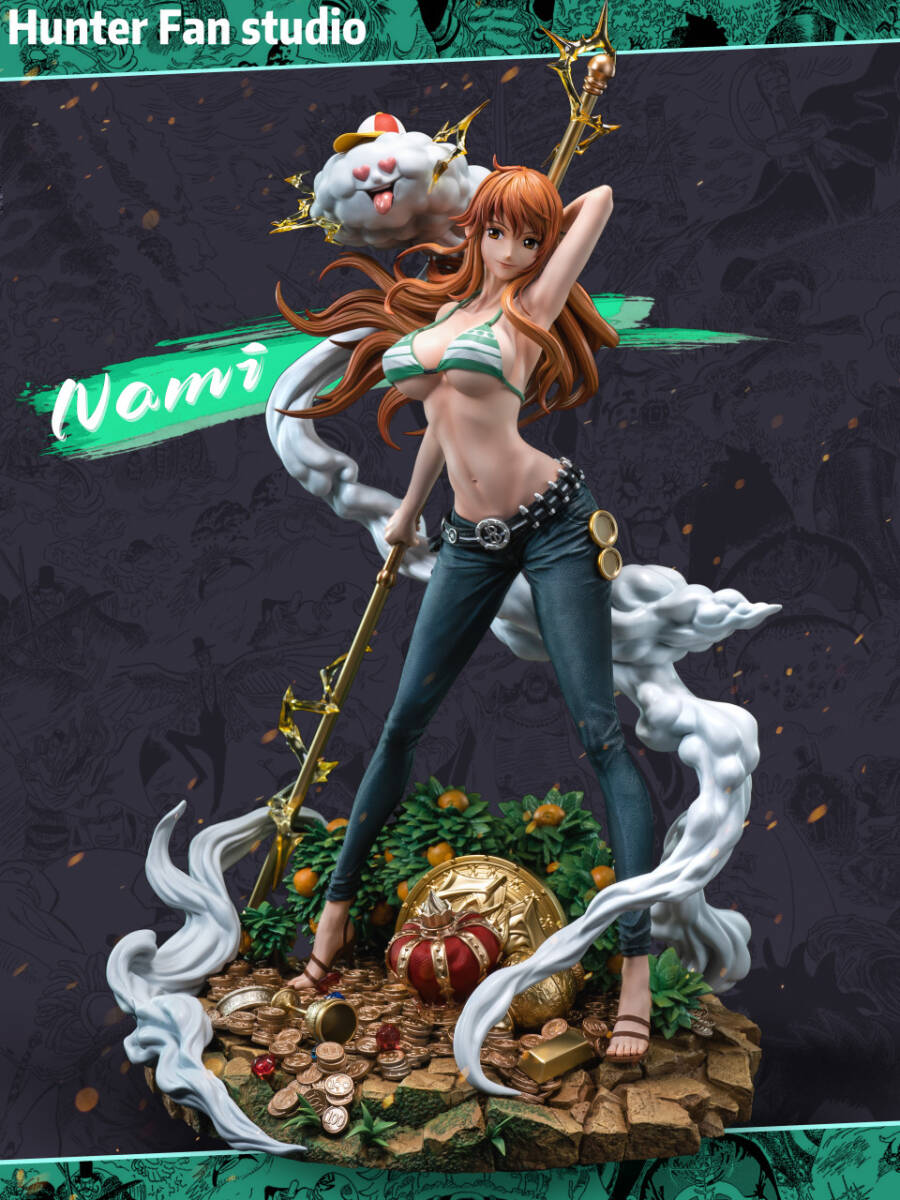 完成品 ONE PIECE ナミ 1/4 高さ53cm 塗装済み完成品ガレージキットフィギュア キャストオフ可能 Hunter fans studio 即決 送料無料拍卖