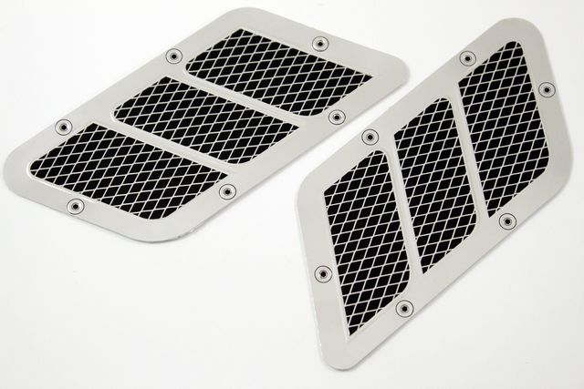 汎用ダクト風ステッカーtype5 4個/1シート 車 自動車 バイク 簡単エアロ バンパー フェンダー ボンネット トランク ダミーダクト シール拍卖