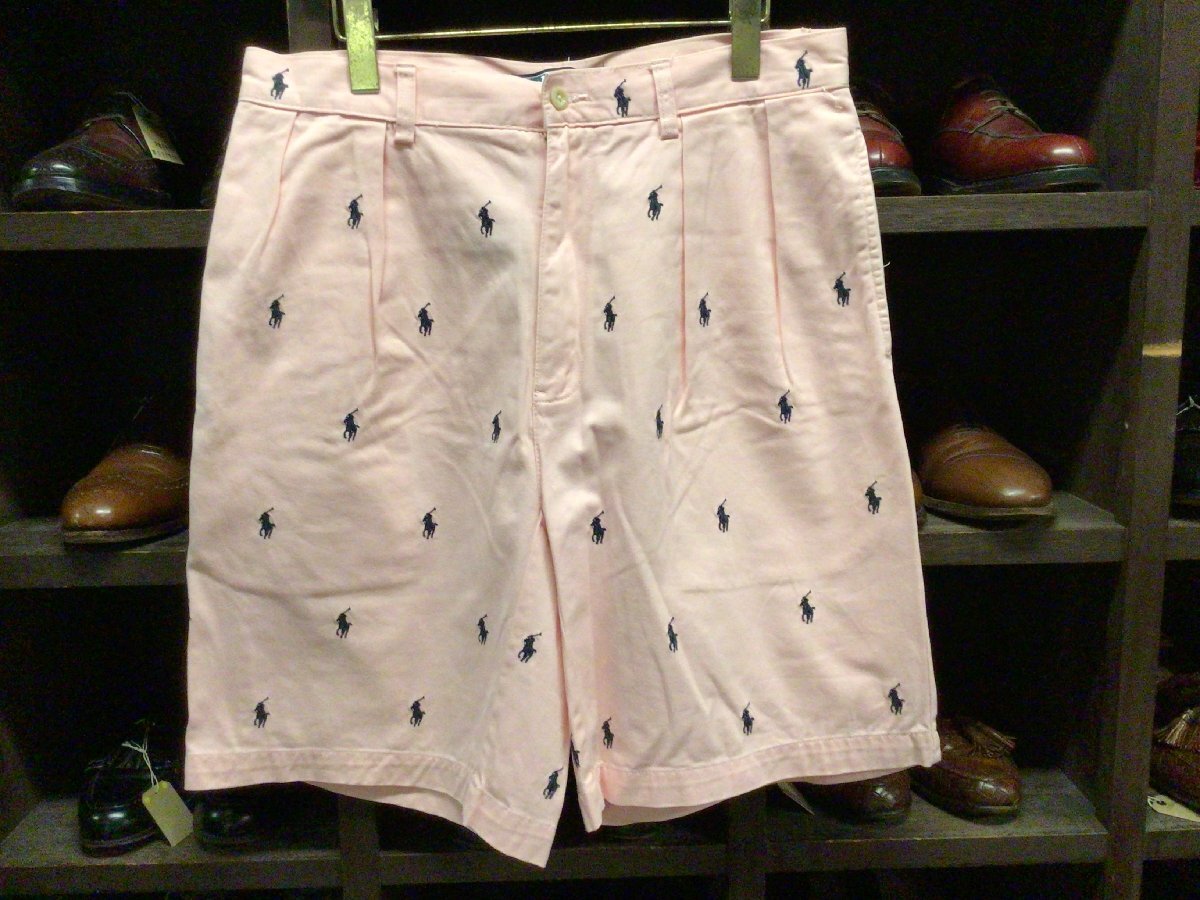 90’S POLO RALPH LAUREN TYLER 2TUCK CHINO SHORTS SIZE 33 ポロ ラルフ ローレン タイラー 2タック チノ ショーツ パンツ 短パン 総柄拍卖