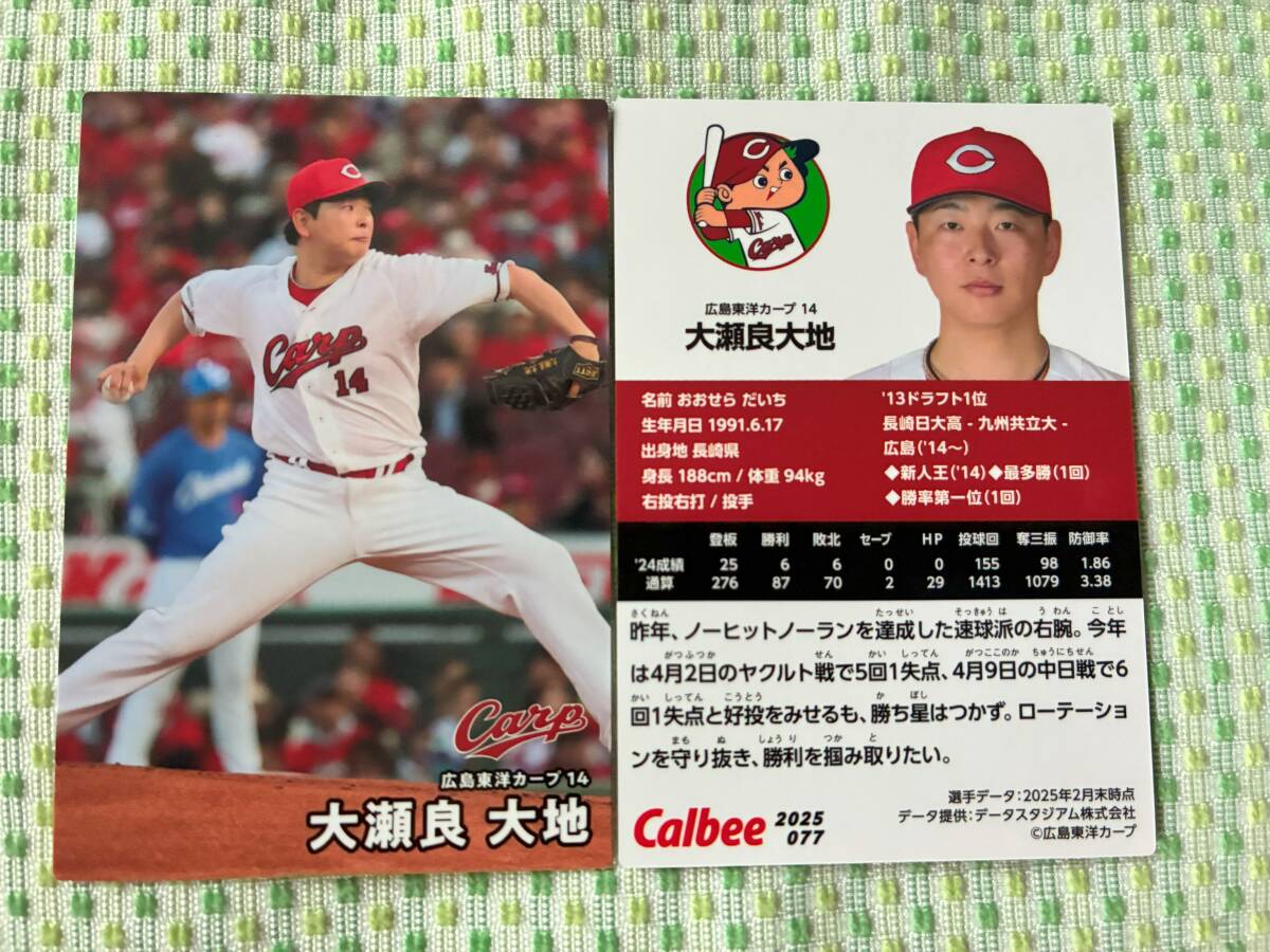 2025 第2弾 R-077 大瀬良 大地(広島)レギュラーカード カルビー プロ野球チップス 最新版 新入荷 即決 匿名配送対応可 送料85円~拍卖