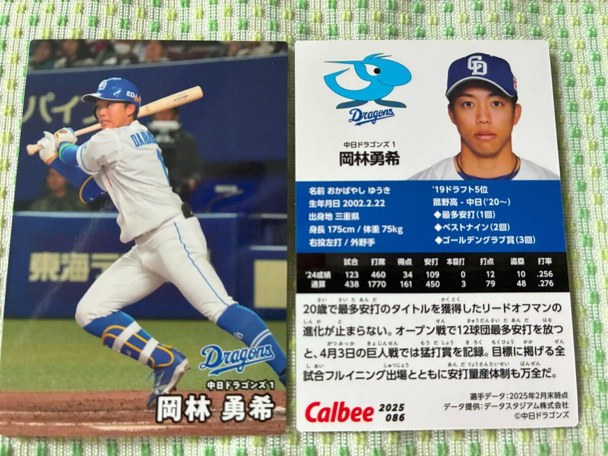 2025 第2弾 R-086 岡林 勇希(中日)レギュラーカード カルビー プロ野球チップス 最新版 新入荷 即決 匿名配送対応可 送料85円~拍卖