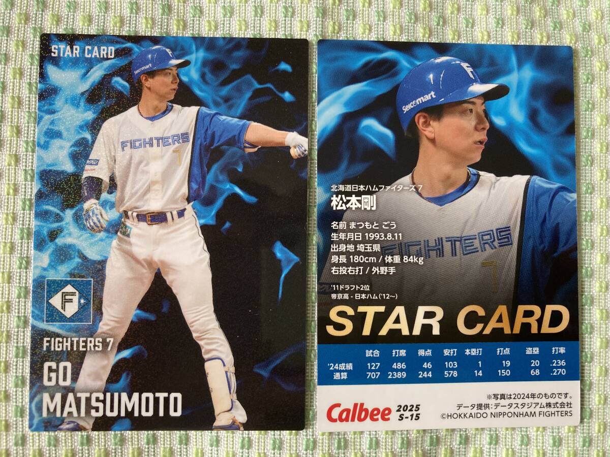 2025 S-15 松本 剛(日本ハム)スターカード キラ仕様 希少品 トッププレイヤー レアカード カルビー プロ野球チップス 即決 送料85円~拍卖