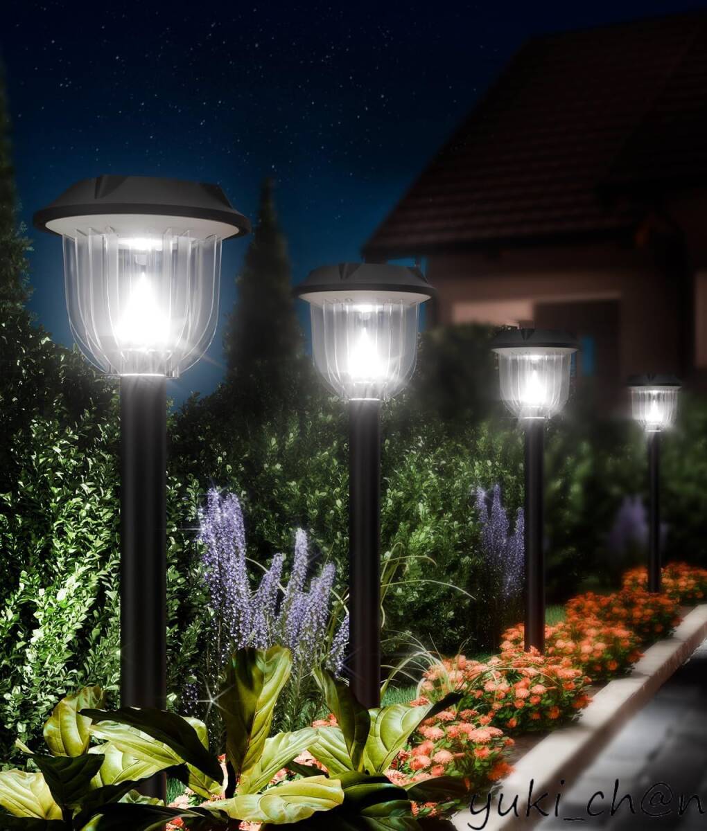 ソーラーライト 屋外 【8個セット】防水 IP65 おしゃれ 明るいソーラーガーデンライト 自動点灯/消灯 埋め込み 3つの高さ 昼光色拍卖