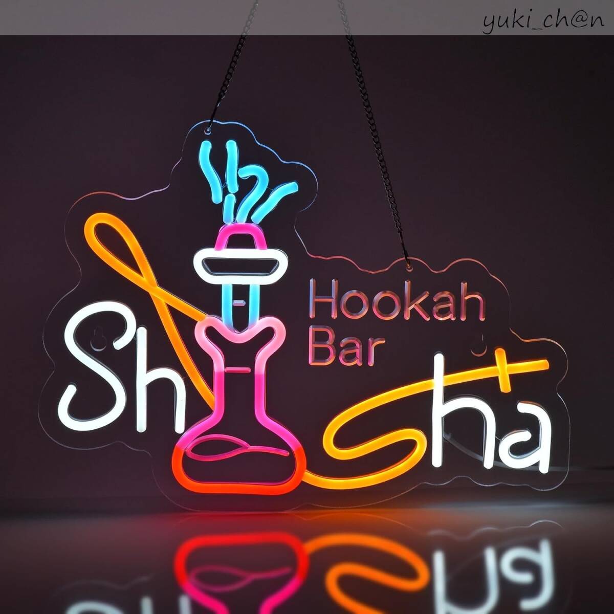 シーシャバーネオンライト SHISHA ネオンサイン 店舗用LED インテリア 壁掛けledネオン管 商店用標識 照明看板 USB給電 40×30cm拍卖