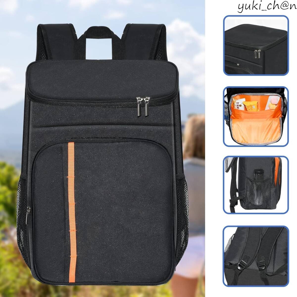 保冷リュック 保冷バック クーラーバッグ 折り畳み 小型 軽量 20L 手提げと肩掛け両用 保温 保冷 防水 極厚断熱材 アウトドア ブラック 拍卖