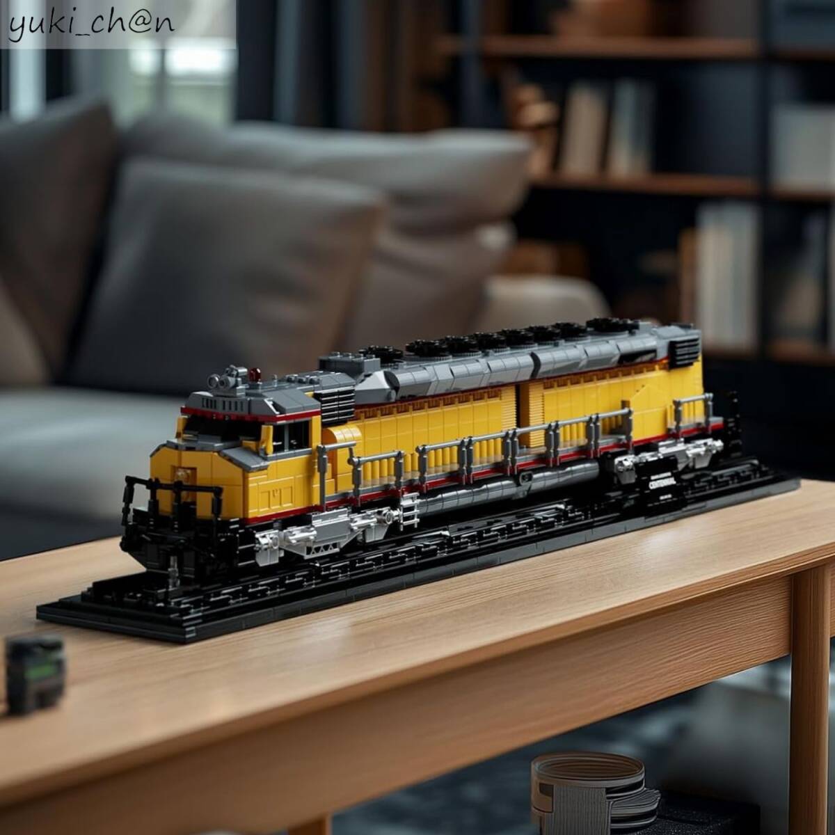 列車 ブロックおもちゃ 大人向けコレクタブルモデル 家庭やオフィスのインテリア 列車愛好者へプレゼント(1,603ピース)内燃機関車モデル拍卖