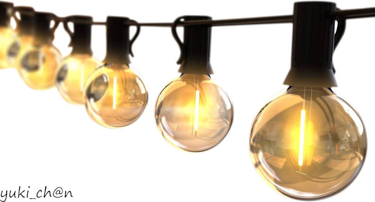 ストリングライト 防雨型 5.5m LED電球 12個 E12口金 G40 電球色 PC素材 破損しにくい 屋内/屋外照明 結婚式 クリスマス拍卖