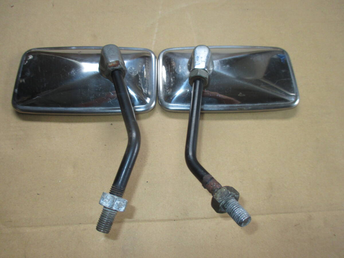 ヤマハ 純正 角ミラー メッキ 左右セット 当時物 音叉 10mm (正ネジ) スクエア 検) YAMAHA SR400 SR500 1JN 2J2 1JR拍卖
