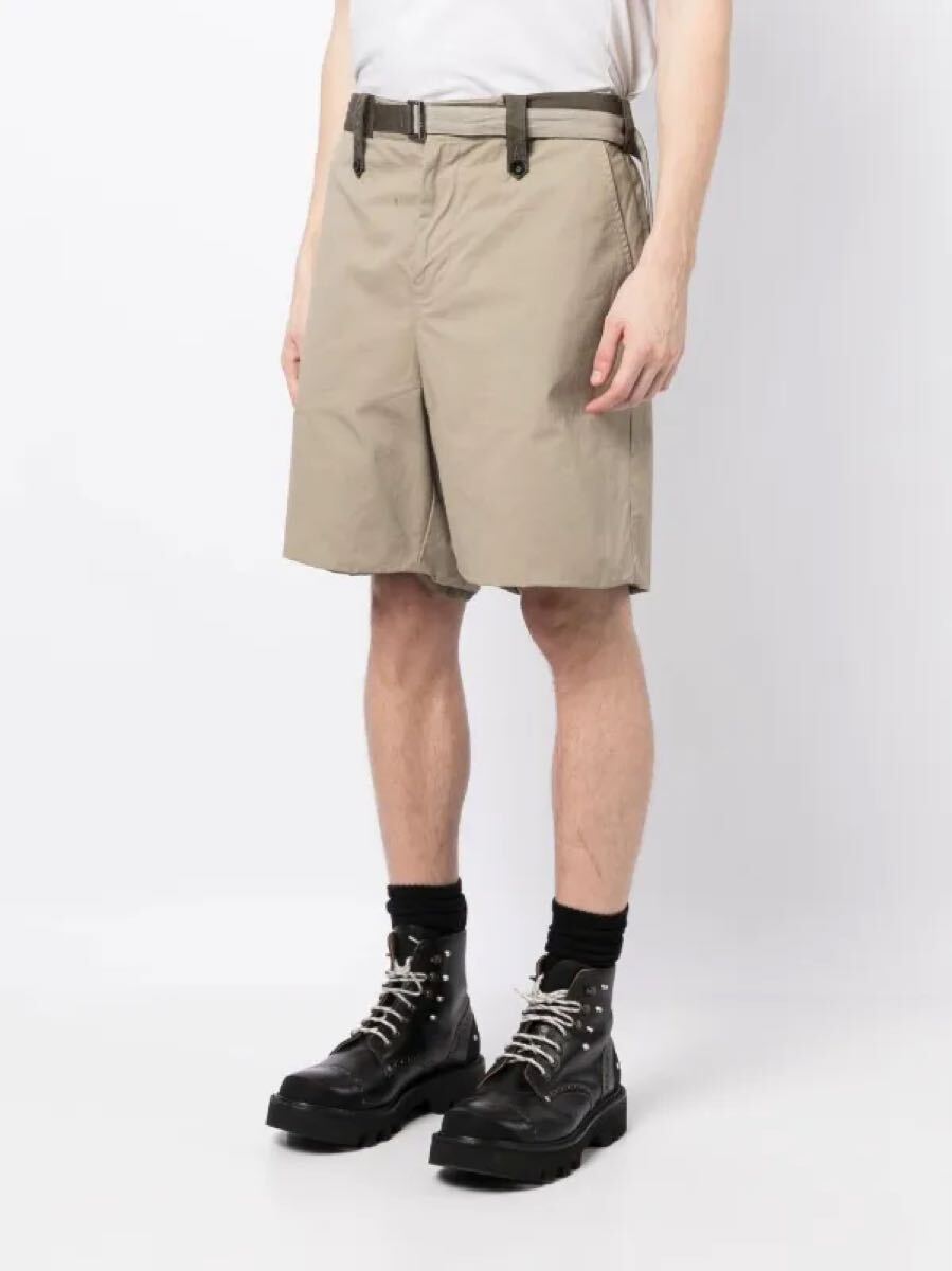 Sacai 23SS ベルテッド バミューダショーツ サイズ2 カーキ拍卖