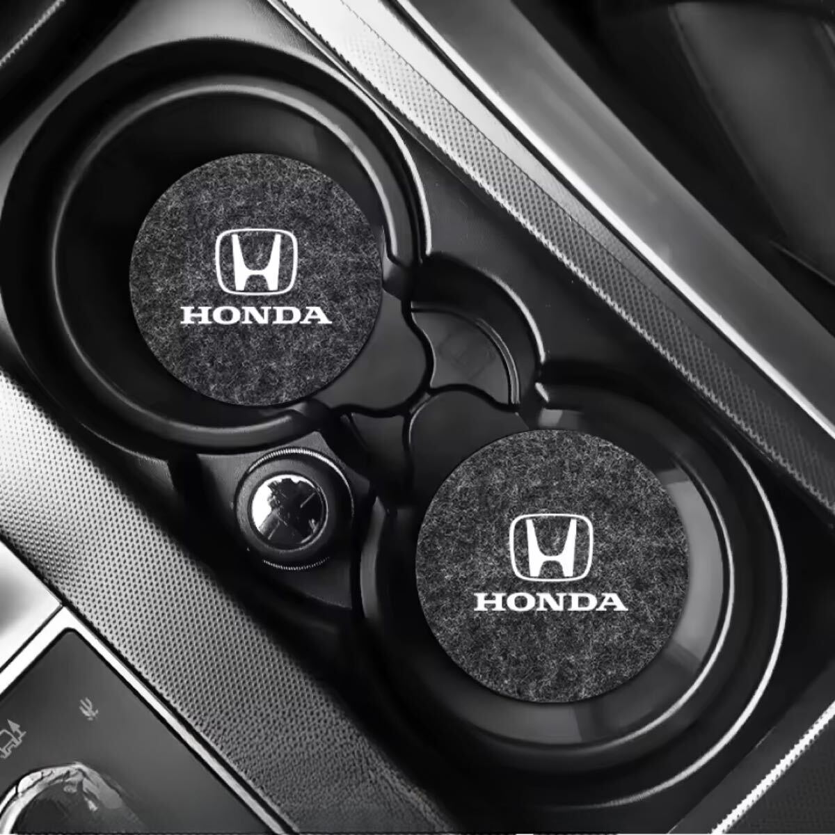 【新品】Honda ホンダ ロゴ入り カーカップホルダーマット 2枚セット 吸水・防塵 フェルト素材 7cm 汎用タイプ【車内アクセサリー】拍卖