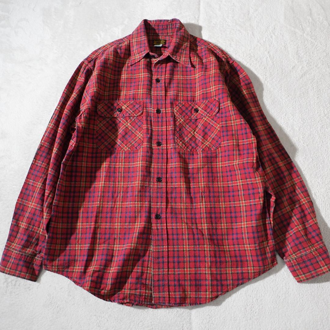 シュガーケーン SUGAR CANE コットン100% 長袖シャツ チェック メンズ Lサイズ ゆったり目 東洋エンタープライズ ユニオンメイド拍卖