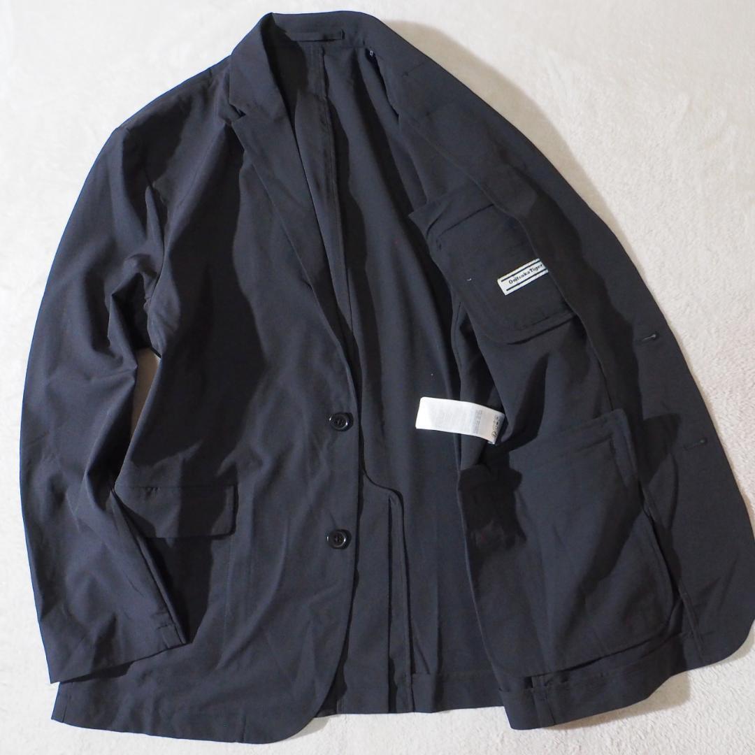 希少 オニツカタイガー Onitsuka Tiger テーラードジャケット 超軽量 ストレッチ 黒 ブラック アンコン メンズ46 M相当 アシックス 非売品拍卖