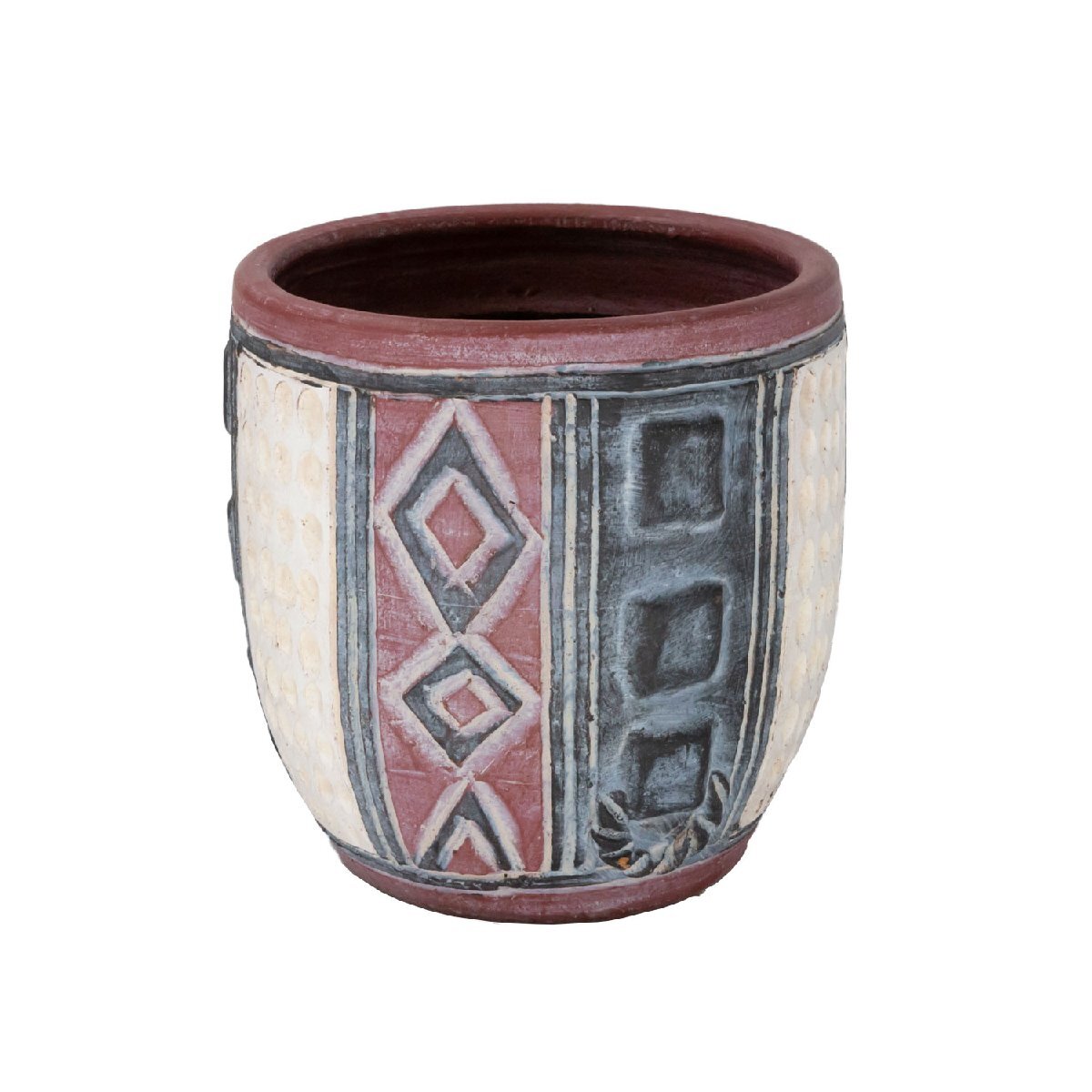 カラーテラコッタ植木鉢 プランター アフリカ S 8号 白拍卖