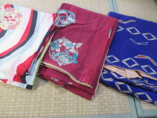 《和》 アンティーク着物3点セット (絽・他) 昭和レトロ 古布拍卖
