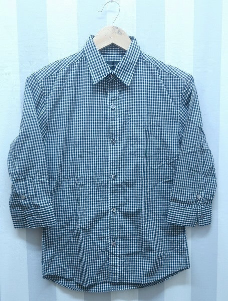 2-1893B/ラウンジリザード 7分袖チェックシャツ LOUNGE LIZARD 送料200円 拍卖