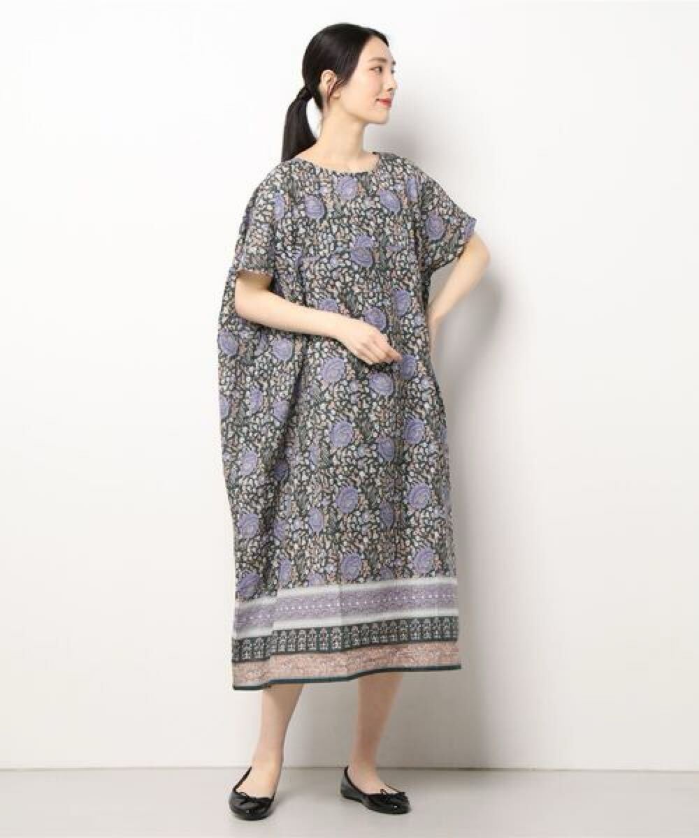 サマンサモスモス 花柄 ワンピース from India 半袖 ロング コットン拍卖