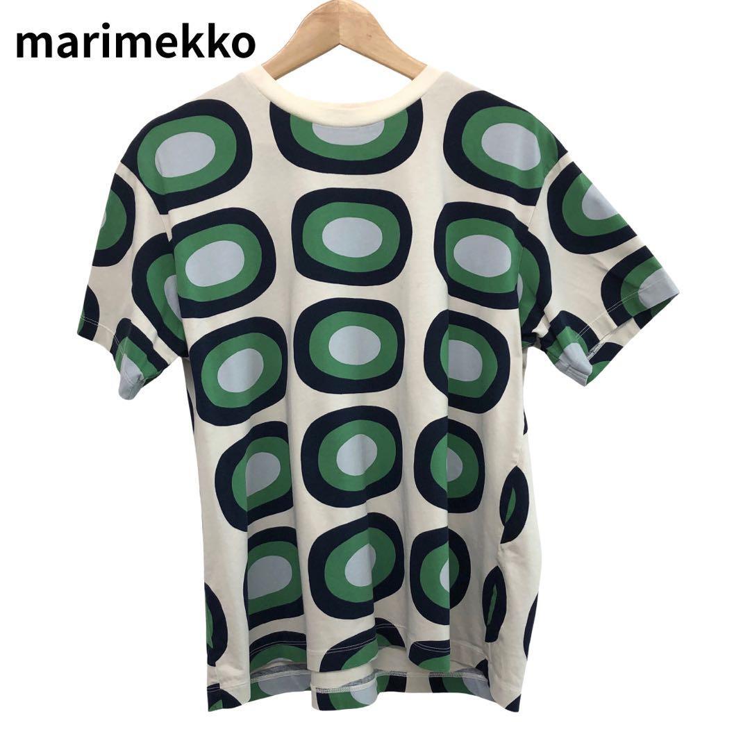 マリメッコ Tシャツ プリント サークル ドット 水玉 半袖 レディース XL拍卖