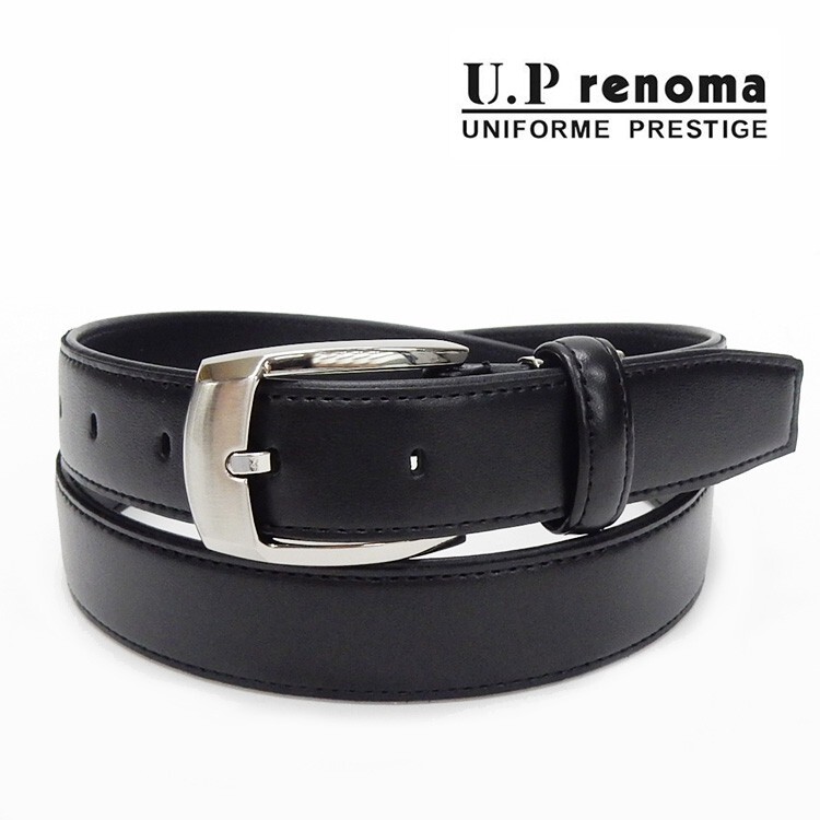 U.P renoma メンズベルト 牛革 黒◇レノマ 巾29mm ビジネスベルト 日本製 51R321-10拍卖