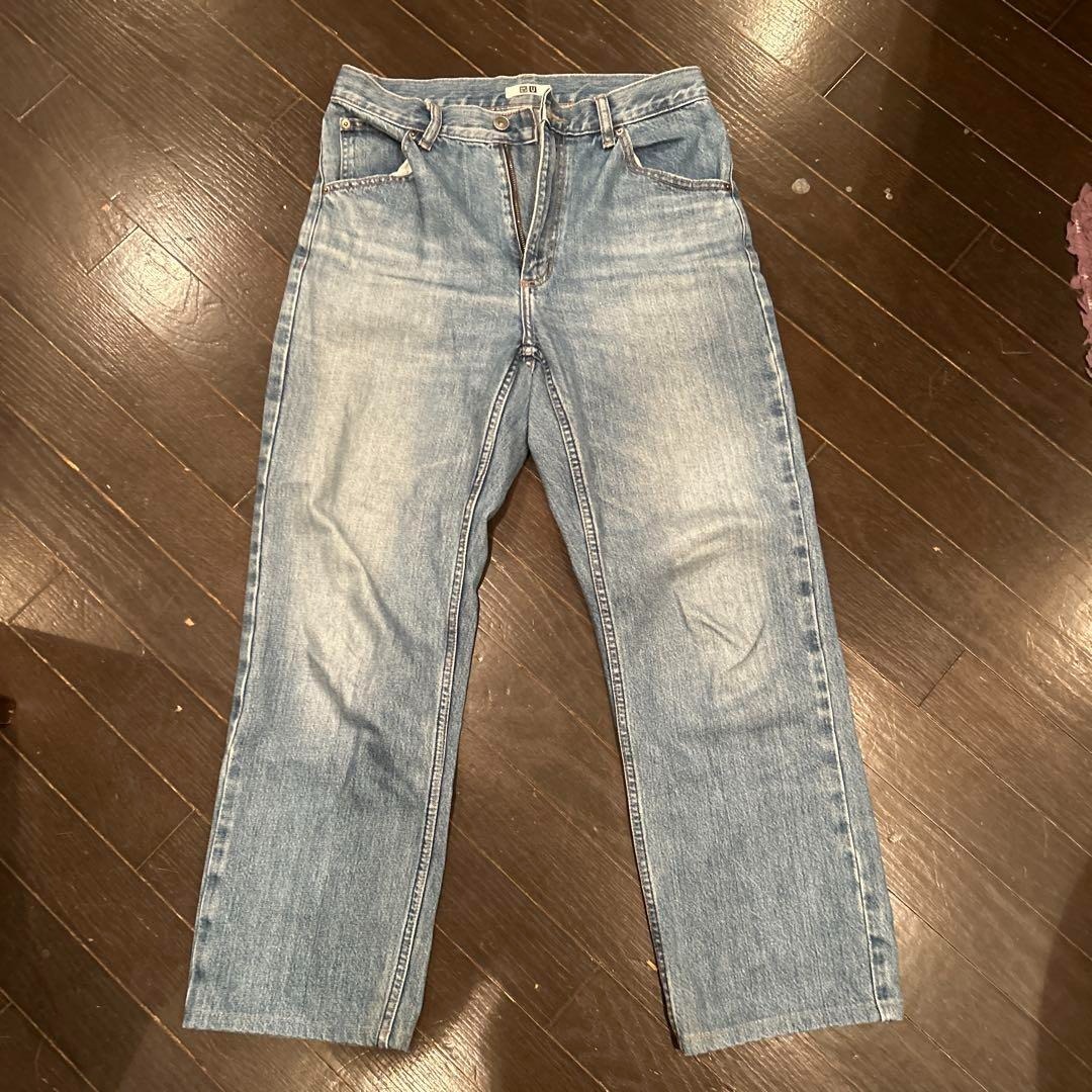(A-127) UNIQLO U ライトブルー ルーズストレート ジーンズ 27拍卖