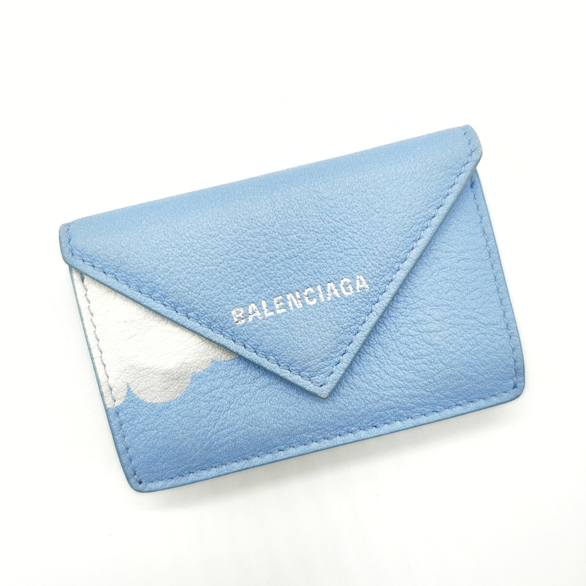 極美品 BALENCIAGA バレンシアガ 三つ折り財布 雲 ペーパーミニウォレット 限定拍卖
