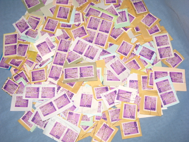 使用済み切手 120円切手 フジ 1000枚 紙付き 拍卖