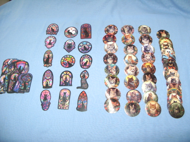 ☆猫ステッカー スマホ・パソコン・文具・スーツケース・スノーボード等に! ★2種類 合計100枚 ②拍卖