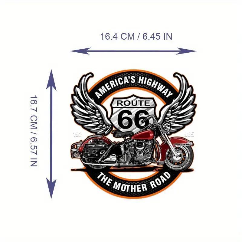 ルート66/ROUTE66 転写/アイロン/プリント ステッカー サイズ:約16.7cm×約16.4cm ④拍卖