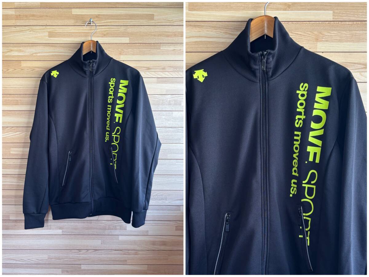 #セール★大きい サイズ O XL★DESCENTE デサント MOVE SPORT ムーブ スポーツ スウェット ジャケット ジップ ブラック 黒 春 秋 冬拍卖