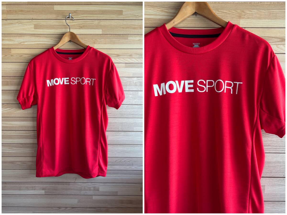 #セール★サイズ L★訳あり★DESCENTE デサント MOVE SPORT ムーブ スポーツ メッシュ 半袖 シャツ Tシャツ レッド 赤 スポーツウェア拍卖