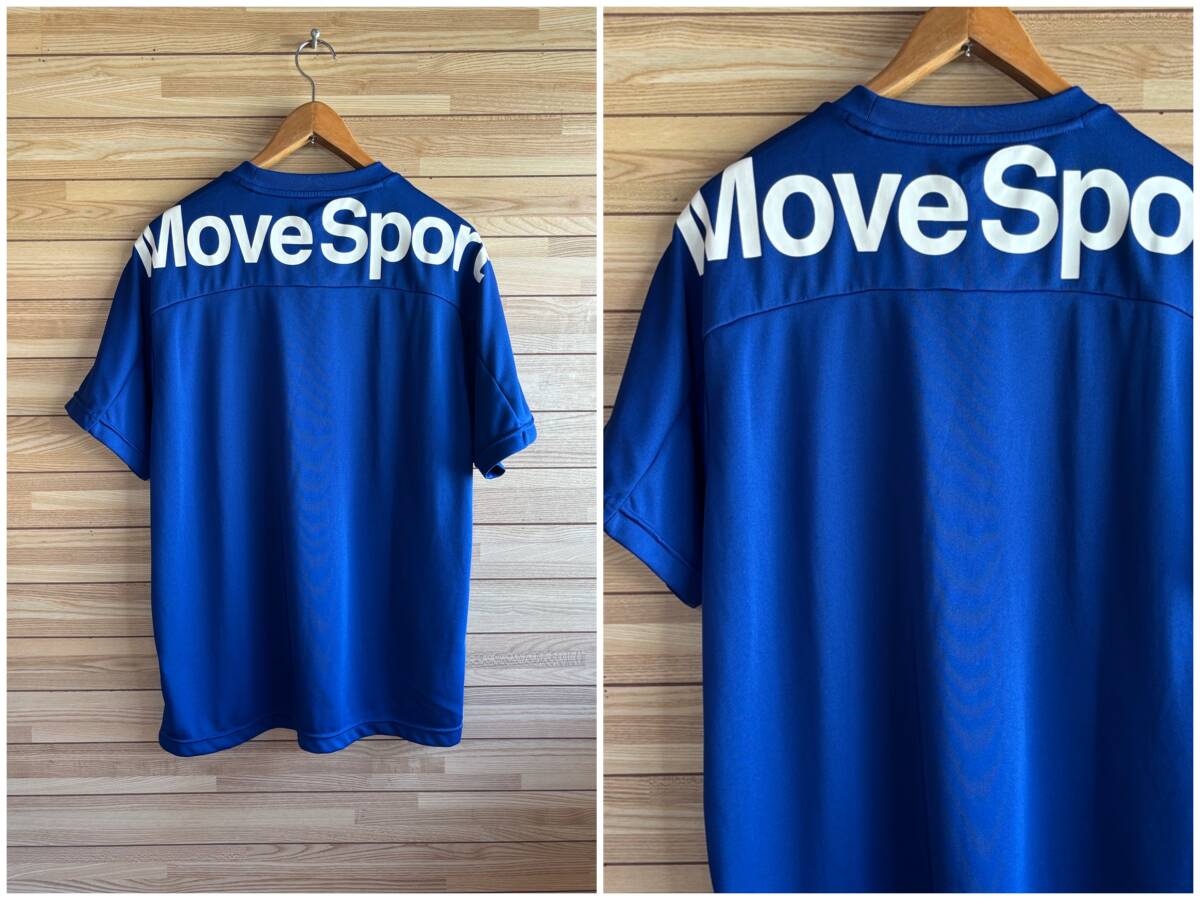 #セール★大きい サイズ XO 3L XXL★訳あり★DESCENTE デサント MOVE SPORT ムーブ スポーツ 接触冷感 半袖 シャツ Tシャツ ブルー 青拍卖