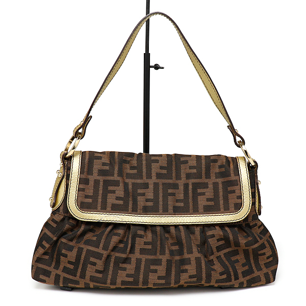 美品 フェンディ ズッカ柄 セミショルダーバッグ 8BR445 キャンバス ワンショルダー レディース FENDI拍卖