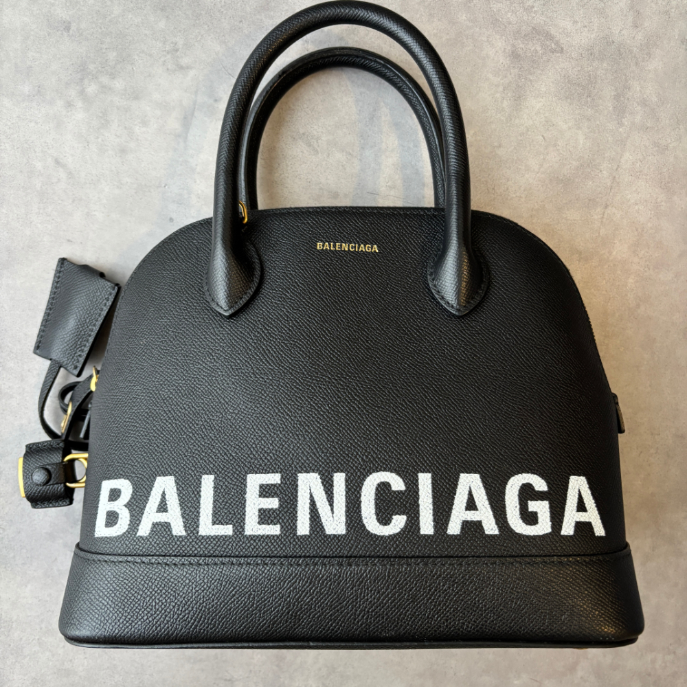 美品 バレンシアガ ビルトップ レザー 2WAYハンドバッグ ブラック 黒拍卖
