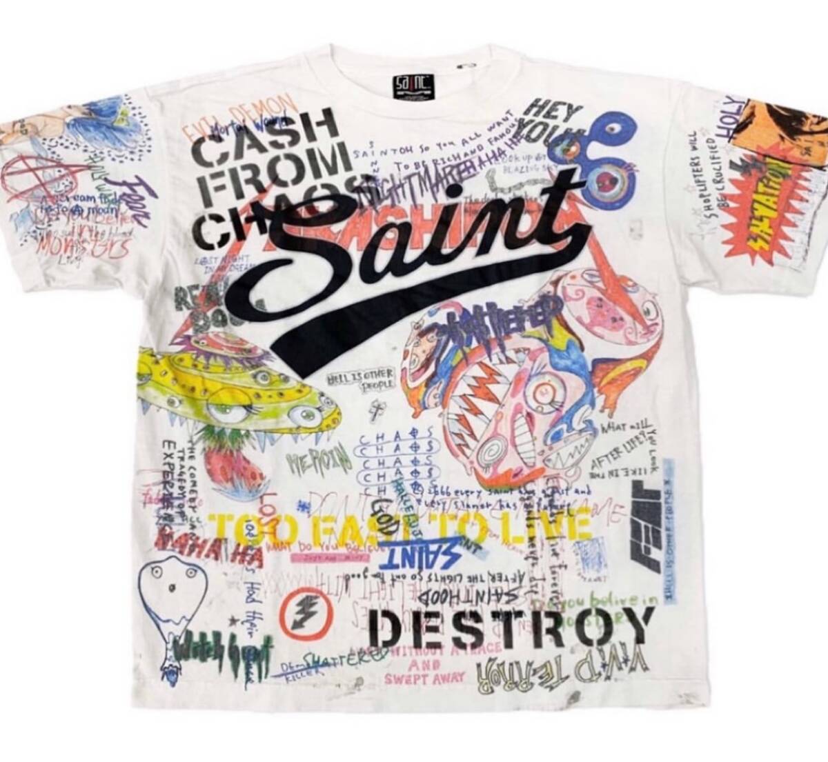 セントマイケル×村上隆 SAINT Mxxxxxx Takashi Murakami STM×TM Graff Tee サイズXL 21AW SM-A21-0000-071 グラフィティTシャツ拍卖