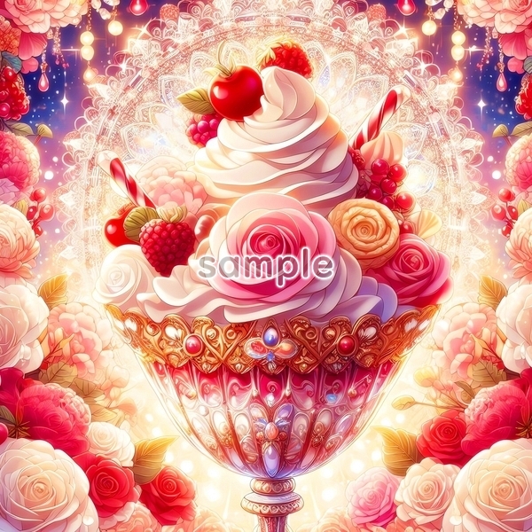 A3 350dpi パフェアート オリジナル絵イラスト著作権フリー画像素材 114P Parfait art Original picture image material copyright free拍卖