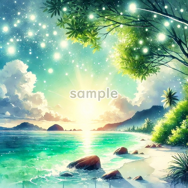 A3 350dpi セーシェル オリジナル絵イラスト著作権フリー画像素材 174P Seychelles Original picture image material copyright free拍卖