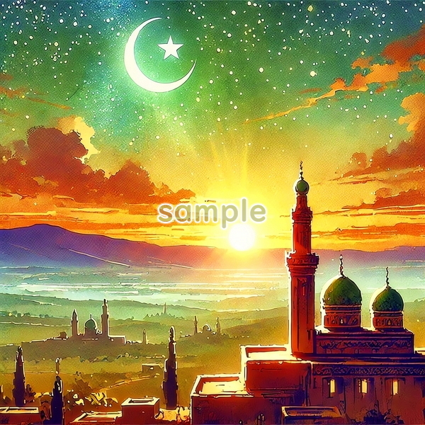 A3 350dpi モーリタニア・イスラム オリジナル絵イラスト著作権フリー画像素材 146P Mauritania Original picture image material拍卖