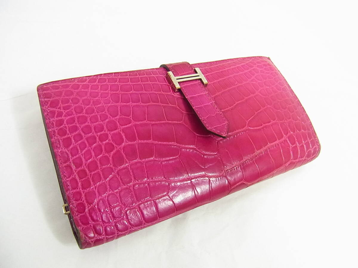 ■■エルメス★クロコダイルベアンスフレ アリゲーター O刻印■■拍卖