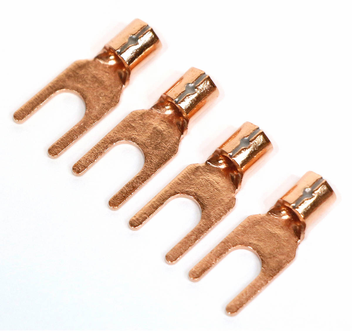 ネコポス無料!McIntosh MC240 MC275 MC2505 MC2105 非メッキ OFC 高純度無酸素銅 Yラグ端子 4個set 2Y-3.5拍卖
