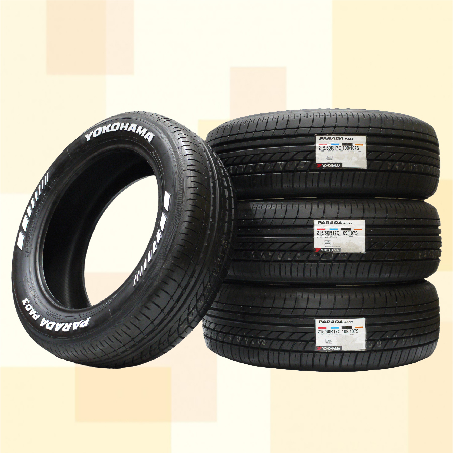 215/60R17C 109/107S RWL YOKOHAMA ヨコハマ PARADA PA03 25年製 正規品 ホワイトレター 送料無料 4本税込 \84,840より 1拍卖