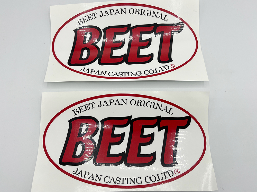 BEET 黒フチ文字 楕円大 2枚セットステッカー / 昭和 当時 暴走族 Z1 Z2 Z400FX CBX400F GT380 KH 250 400 CB400F カフェ拍卖