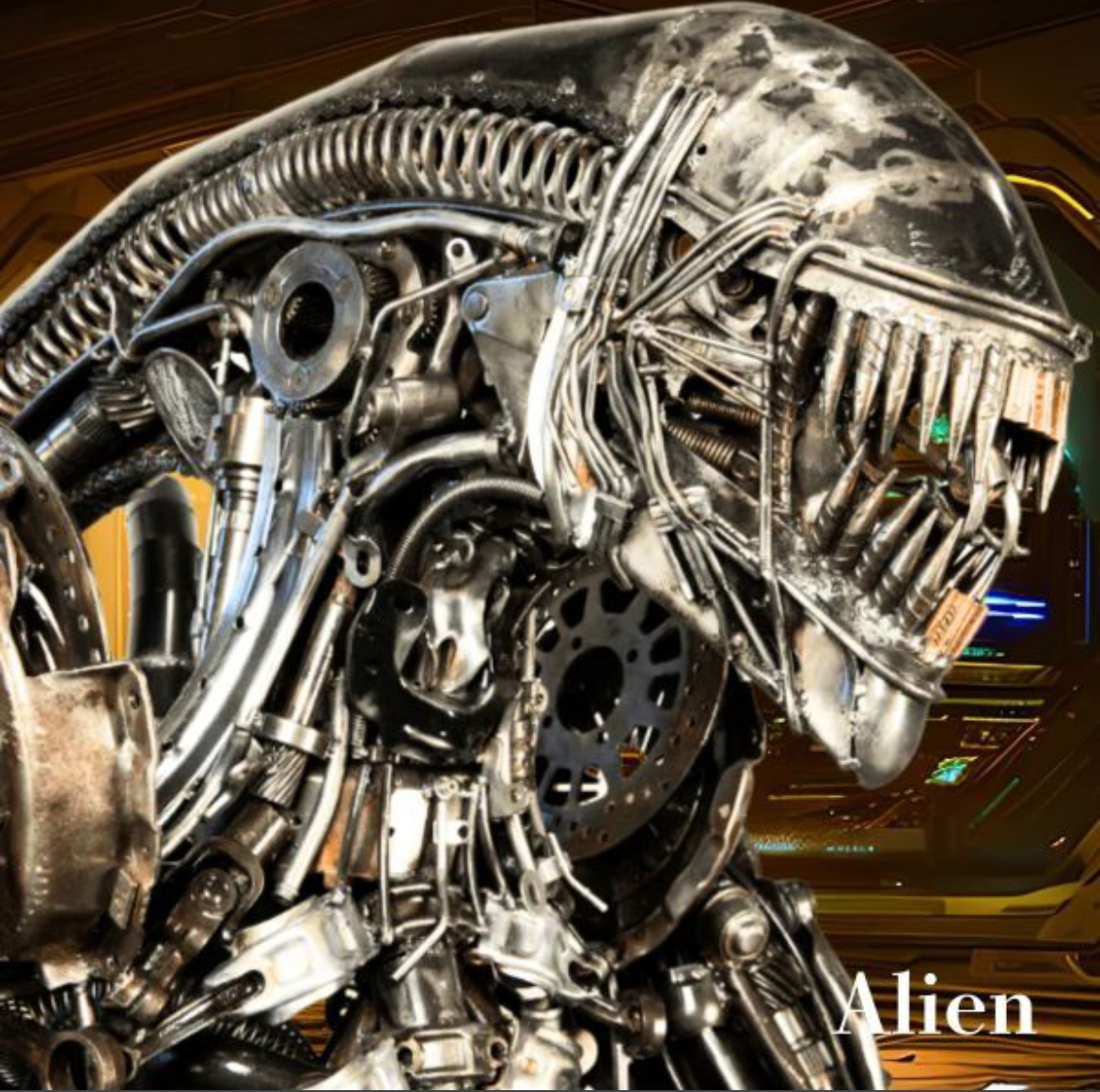 リサイクルメタルアート / エイリアン / 高さ231cm / コレクターズ・ライセンスアイテム拍卖