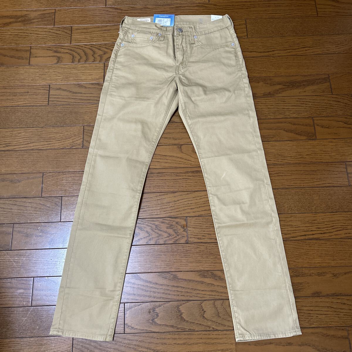 ①新品W28リーバイスプレミアム502bigE★TAPERカラーパンツベージュ★ストレッチ素材ジーンズスリムデニム606501ビッグElevis2025AUG拍卖