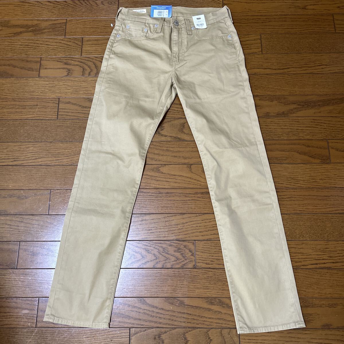 ③新品W28リーバイスプレミアム502bigE★TAPERカラーパンツベージュ★ストレッチ素材ジーンズスリムデニム606501ビッグElevis2025AUG拍卖