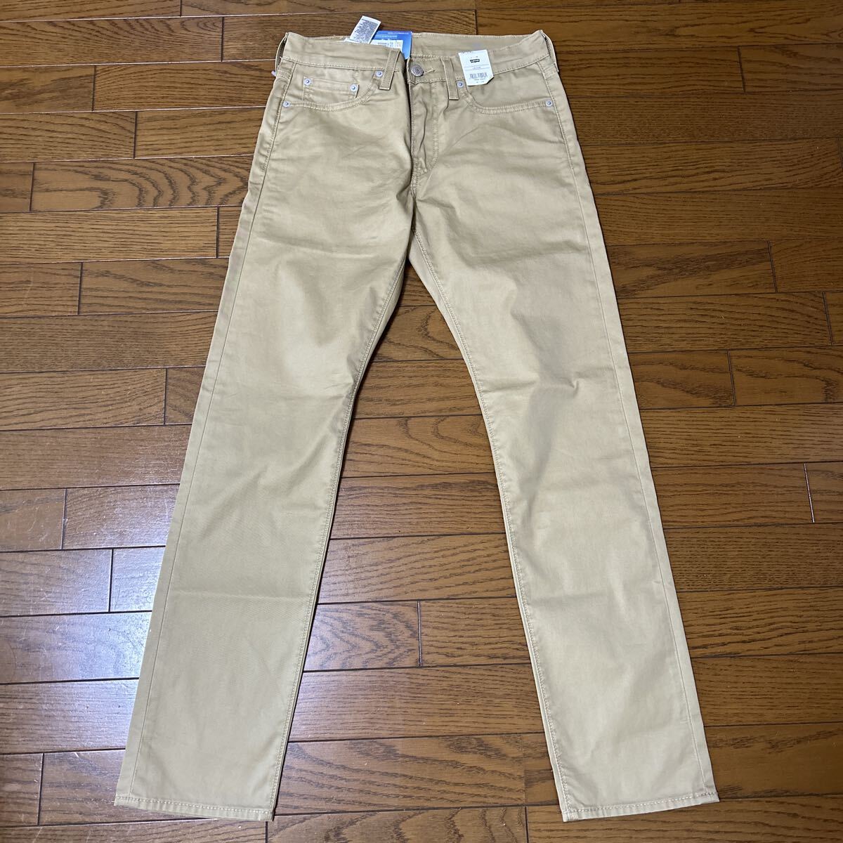 ④新品W28リーバイスプレミアム502bigE★TAPERカラーパンツベージュ★ストレッチ素材ジーンズスリムデニム606501ビッグElevis2025AUG拍卖