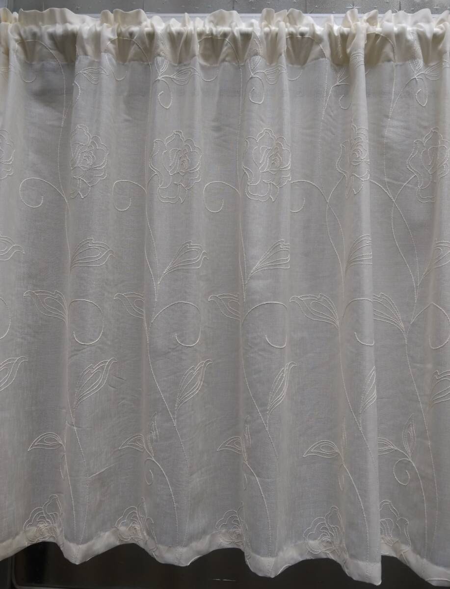 既製カフェカーテン☆ボイルレース☆幅155㎝x丈80㎝拍卖