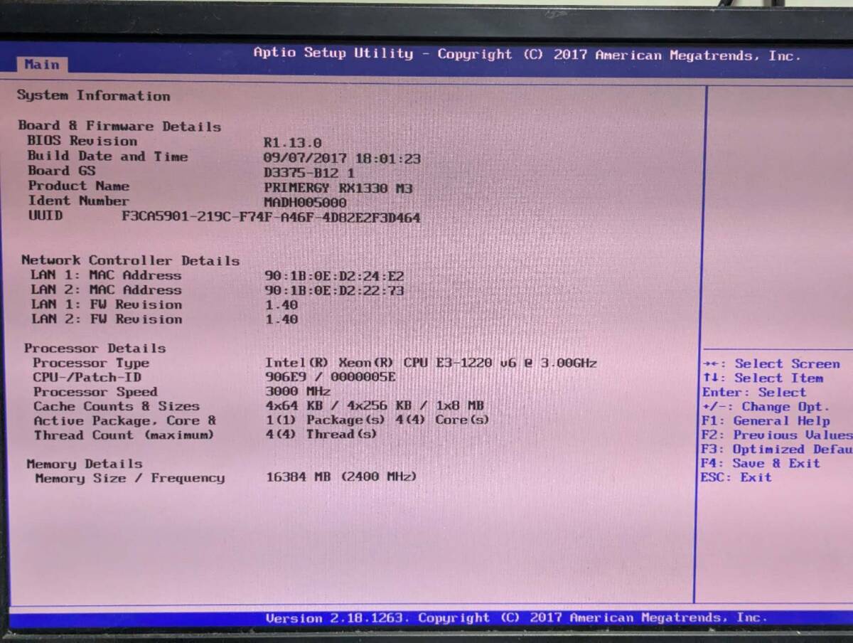 【通電確認のみ】【蓋変形】現状品FUJITSU PRIMERGY RX1330 M3 E3-1220v6 メモリー PC4 4GBx4枚計16GB HDD無しサーバー SA25082506拍卖