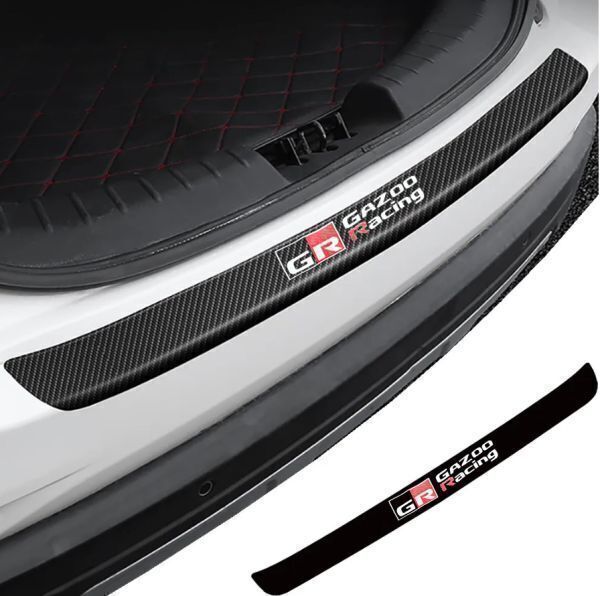 S131 【GR トヨタ GAZOO Racing】 トランク カーボン ステッカー プロテクター 検)アルファード プリウス ヴェルファイア スカッフプレート拍卖