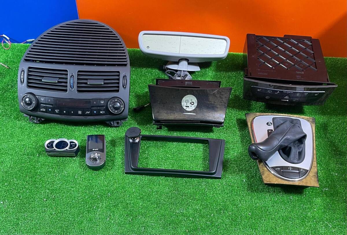 ZT-5363 メルセデスベンツ E55 エアコンスイッチ+シフトレバー+ナビオーディオパネル+ルームミラー Mercedes BENZ拍卖