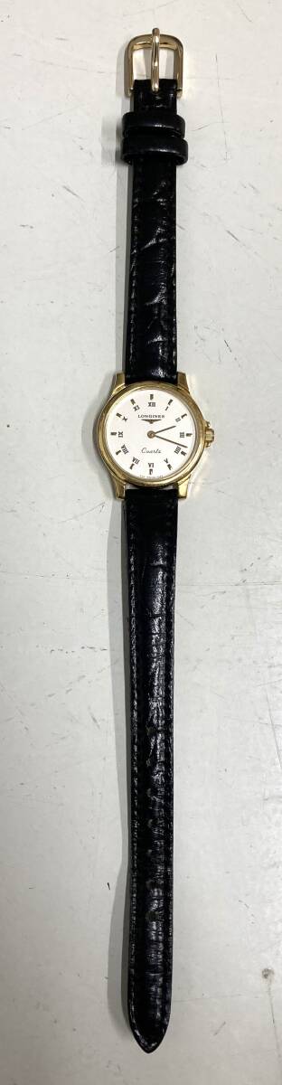 #10561 ロンジン ラウンド型 クォーツ レディース 腕時計 シルバー 不動品拍卖