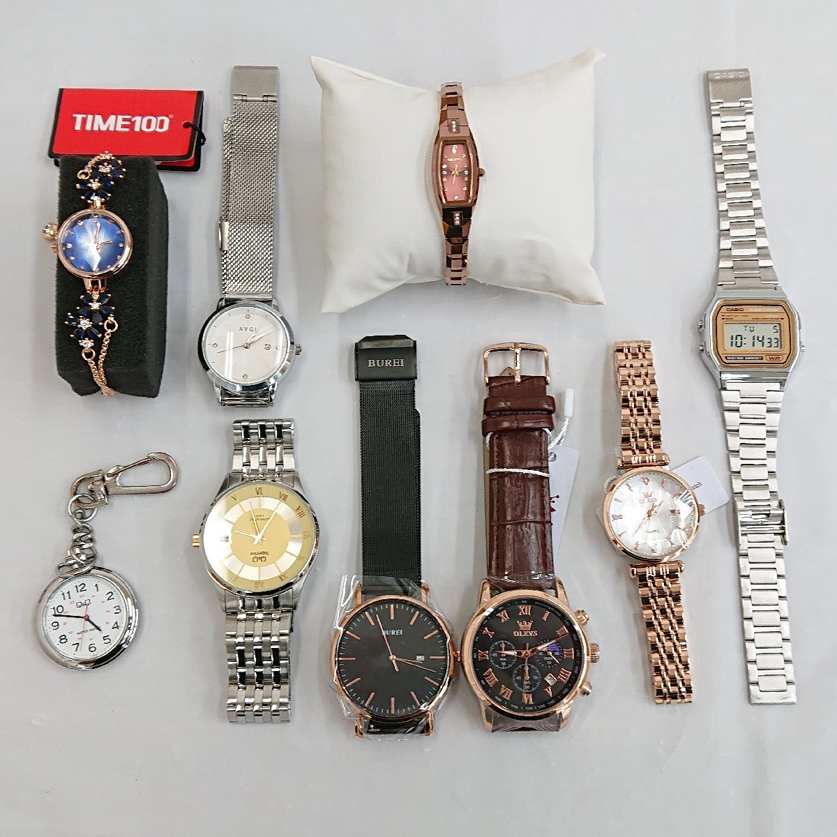 9084〒「腕時計9点まとめ売り」CASIO/カシオ CITIZEN/シチズン等 クロノグラフ/カレンダー メンズ・レディース NC/NR【0513】拍卖